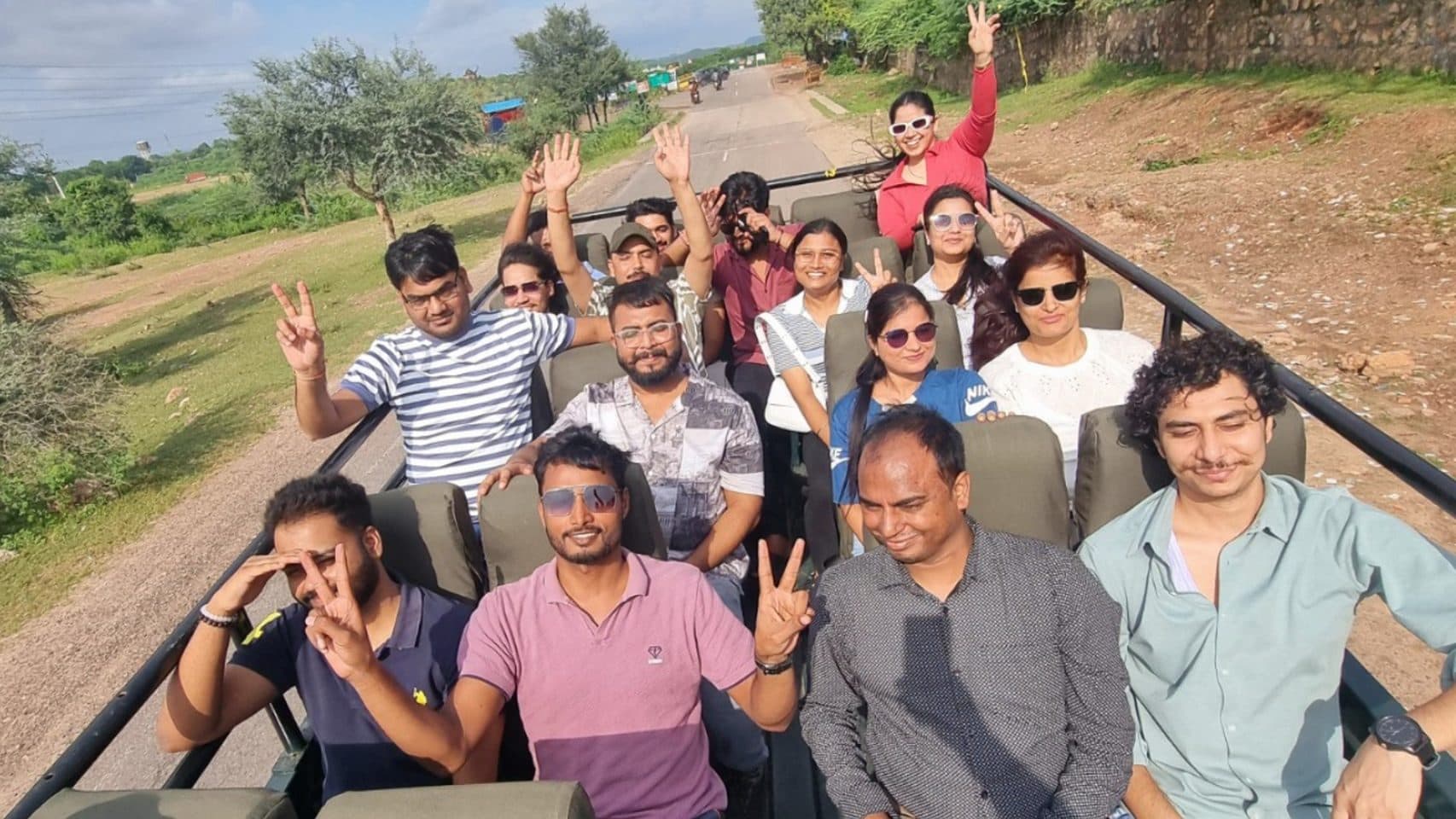 The Insights Curry team on a jeep safari