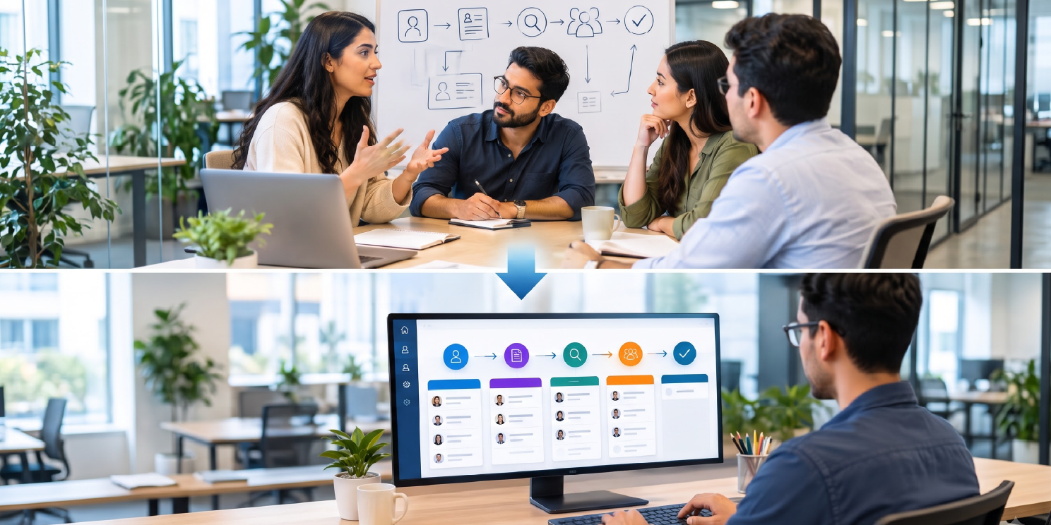 Nobody built a hiring workflow. They described one, and it got built for them.